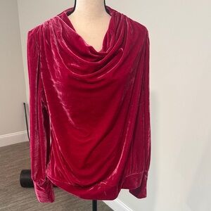 Elegant Red Velvet Drape Top
